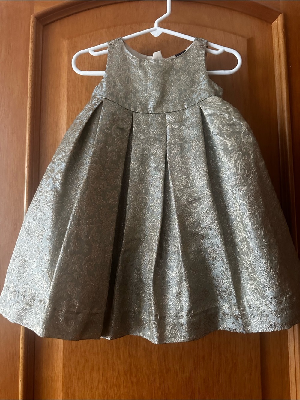 Baby Gap Gold Metallic Jacquard Holiday Party Dress - 12-18 Months